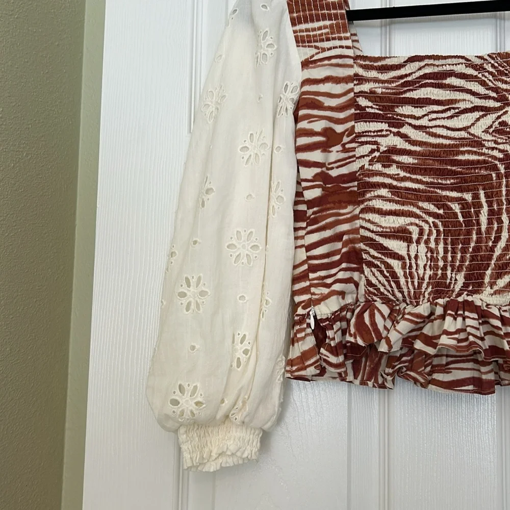 Love the Label Smocked Puff-Sleeve Blouse